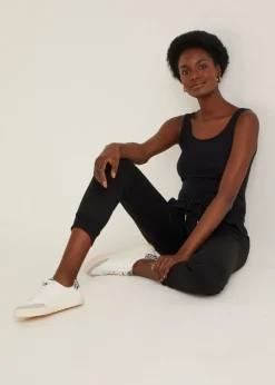 Black Tapered Drawstring Jogging Bottoms