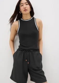 Black Tie Waist Shorts