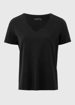 Black V-Neck Regular Fit T-Shirt