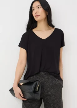 Black V-Neck Relaxed Fit T-Shirt