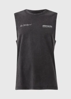 Black Washed Tank Vest
