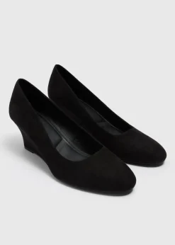 Black Wedge Heels