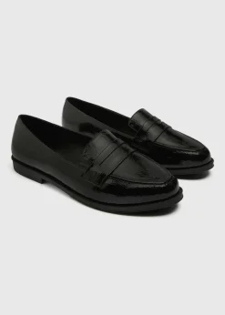 Black Wide Fit Loafers