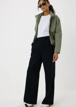 Black Wide Leg Linen Trousers