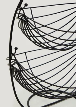 Black Wire Two Tier Fruit Basket