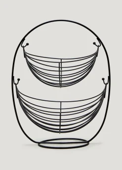 Black Wire Two Tier Storage Basket