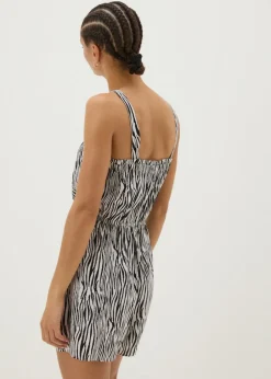 Black Zebra Print Playsuit