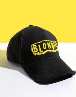 Blondie Black Logo Adjustable Curved Peak Baseball Cap