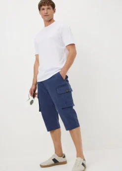 Blue 3/4 Cargo Shorts