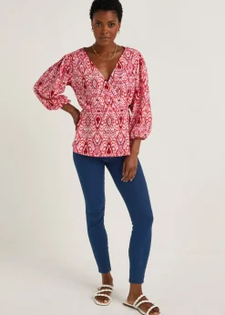 Blue Denim Look Ankle Length Leggings