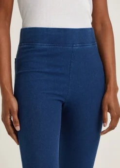 Blue Denim Look Ankle Length Leggings