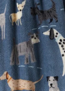 Blue Dog Print Throw