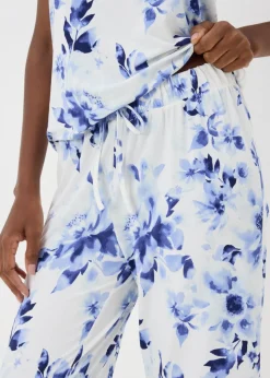Blue Floral Long Pyjama Bottoms