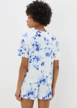 Blue Floral Shorts Pyjama Set