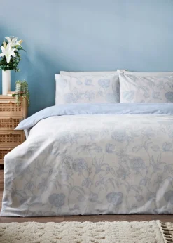Blue Floral Sketch Duvet Set