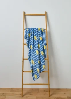 Blue Lemon Printed Throw