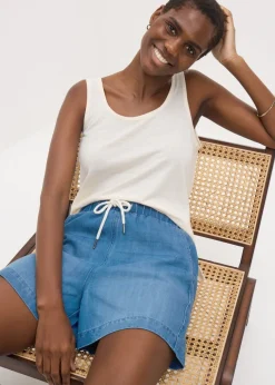 Blue Mid Wash Comfort Fit Denim Shorts