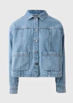 Blue Mid Wash Denim Shacket