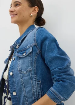 Blue Mid Wash Stretch Denim Jacket