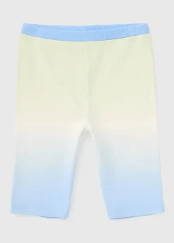 Blue Ombre Ribbed Shorts