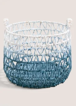 Blue Open Weave Storage Basket