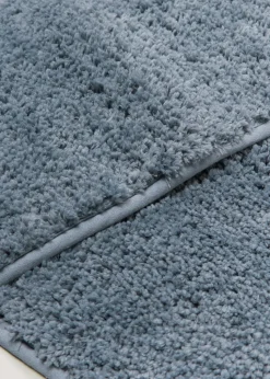 Blue Quick Dry Bath & Pedestal Mat