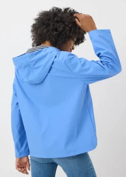 Blue Short Rubberised Parka Jacket