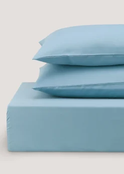 Blue Super Soft Fitted Bed Sheet & Pillowcase Bundle