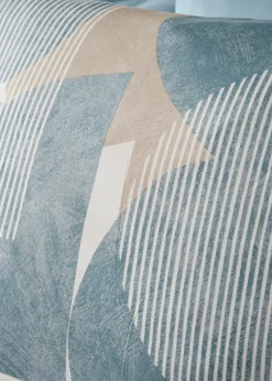 Blue Textured Geometric Duvet Set