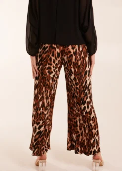 Blue Vanilla Abstract Cheetah Pleated Trousers