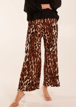 Blue Vanilla Abstract Cheetah Pleated Trousers