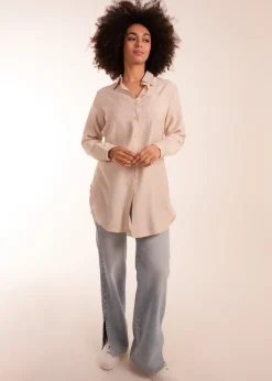 Blue Vanilla Beige Striped Shirt