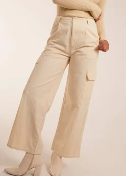 Blue Vanilla Beige Trousers With Side Pocket