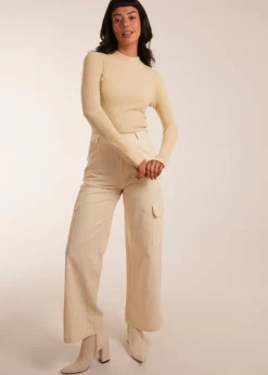 Blue Vanilla Beige Trousers With Side Pocket