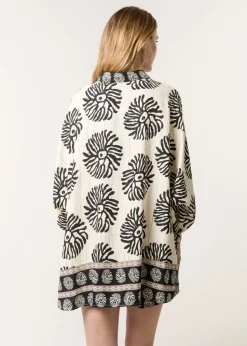 Blue Vanilla Black Abstract Oversized Shirt