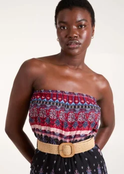 Blue Vanilla Black Belted Bandeau Jumpsuit