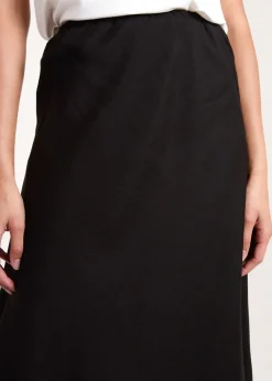 Blue Vanilla Black Bias Cut Midi Skirt