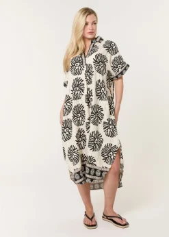 Blue Vanilla Black Collar Midi Tunic