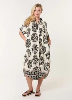 Blue Vanilla Black Collar Midi Tunic