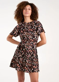 Blue Vanilla Black Raglan Frill Sleeve Mini Dress