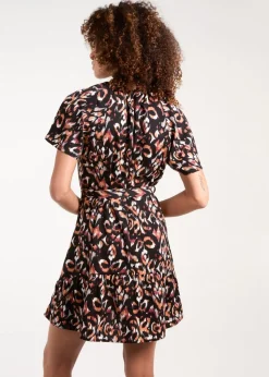 Blue Vanilla Black Raglan Frill Sleeve Mini Dress