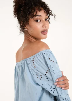 Blue Vanilla Blue Broderie Tunic Smock Dress