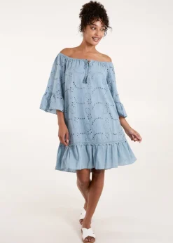 Blue Vanilla Blue Broderie Tunic Smock Dress