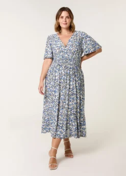 Blue Vanilla Blue Curve Wrap Front Dress