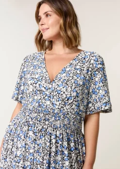 Blue Vanilla Blue Curve Wrap Front Dress