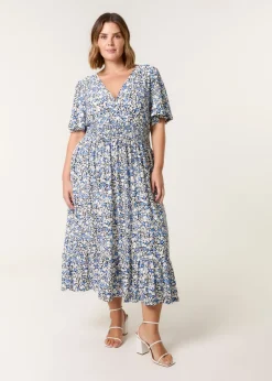 Blue Vanilla Blue Curve Wrap Front Dress