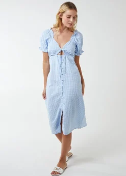 Blue Vanilla Blue Milkmaid Cut Out Midi Dress