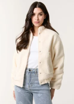 Blue Vanilla Ivory Faux Shearling Jacket