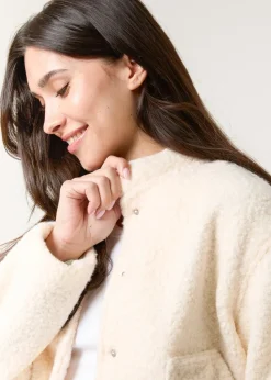 Blue Vanilla Ivory Faux Shearling Jacket