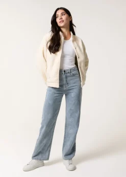 Blue Vanilla Ivory Faux Shearling Jacket